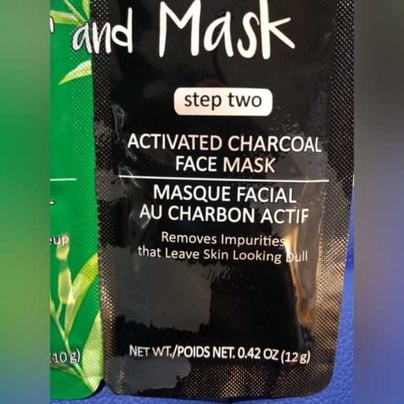 6 pack green tea cleanser and activated charcoal face sheet mask kits new - Picture 2 of 3
